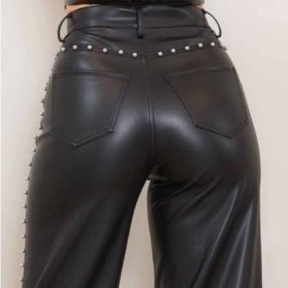 Faux Leather Black Pant‎ Vibrant - Picture 3 of 3